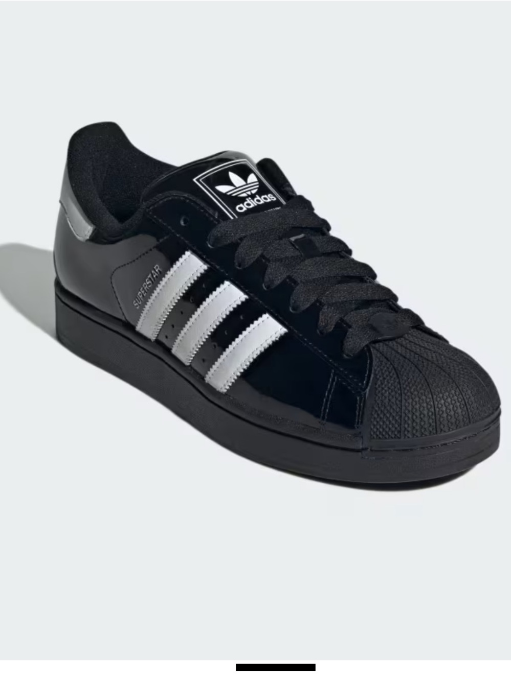 Women’s NWT Black Patent Leather ADIDAS SUPERSTAR II SHOES SIZE 7